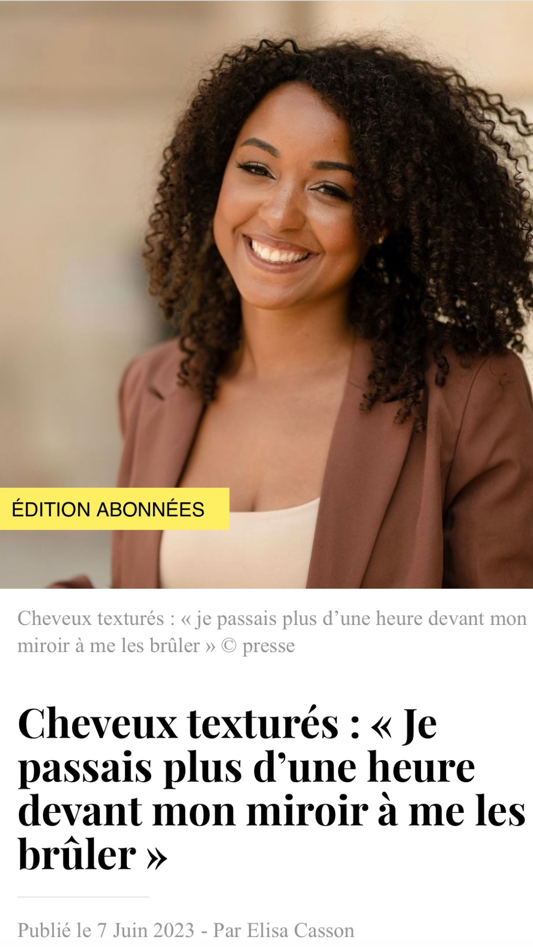Cheveux texturés - Elle